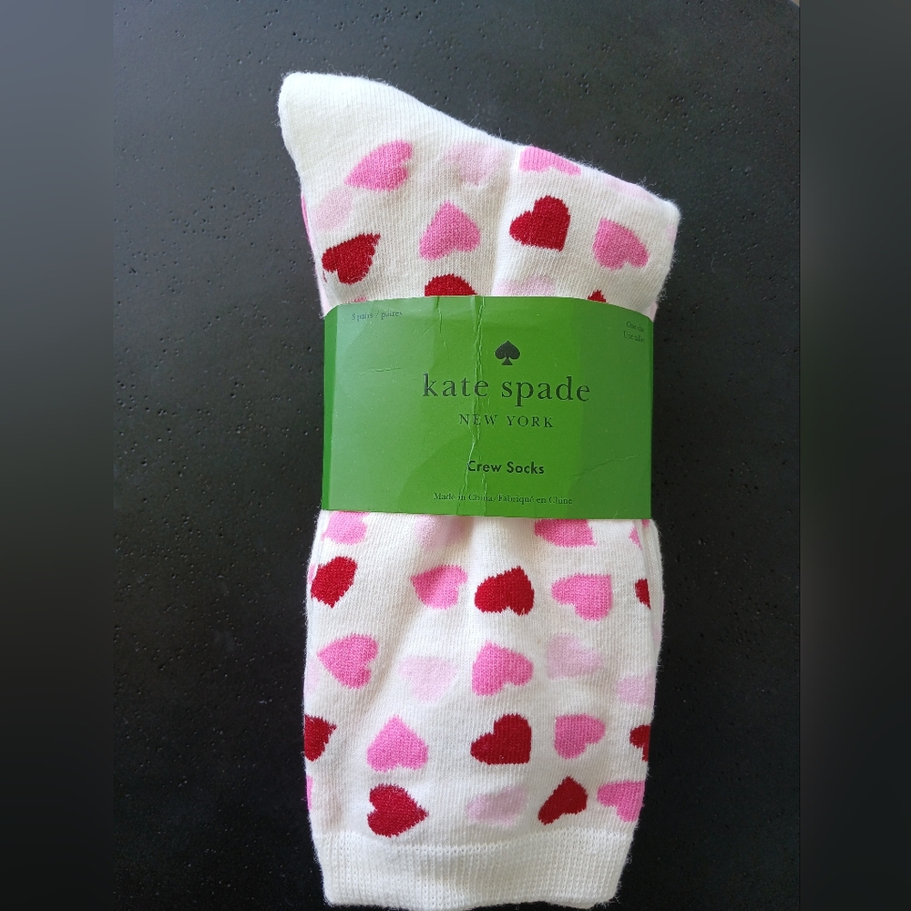 Kate Spade Heart Pattern Crew Socks